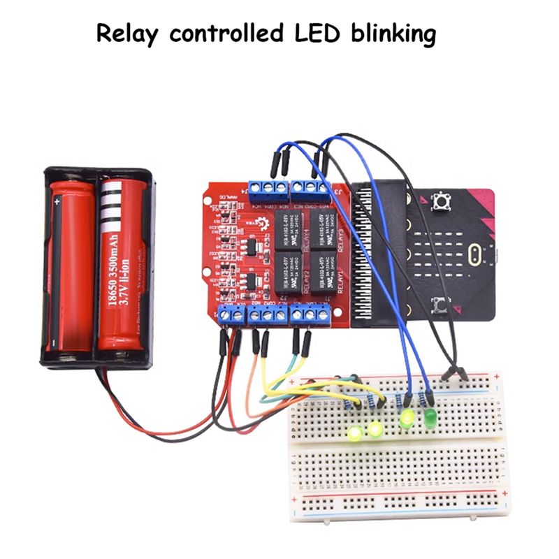 Microbit - A64I Microbit 4-kanaals relaismodule Shield 5V