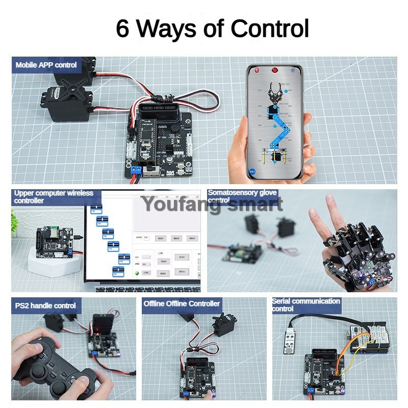 6-kanaals PWM servo en 4-kanaa - Robot Arm Kit recensie en prijs